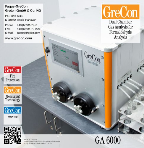 GA 6000_Dual Chamber Gas Analysis for Formaldehyde Analysis