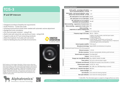 TCIS-3 IP and SIP Intercom