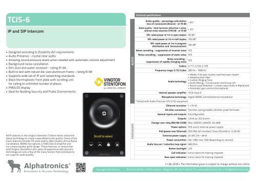 TCIS-6 IP and SIP Intercom