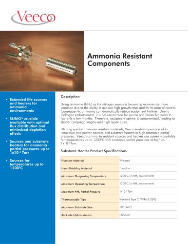 Ammonia Resistant Sources and Heaters