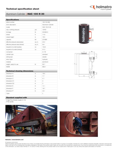 Aluminium Cylinder HAC 100 H 30