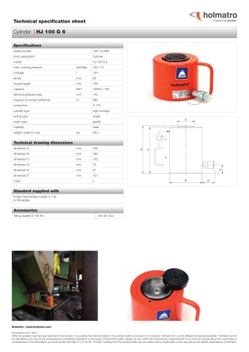 Cylinder HJ 100 G 6