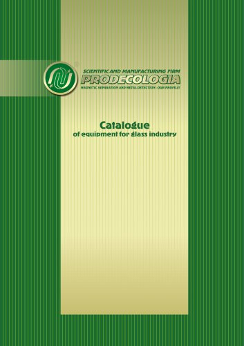 Catalogue of equipment for glass industry