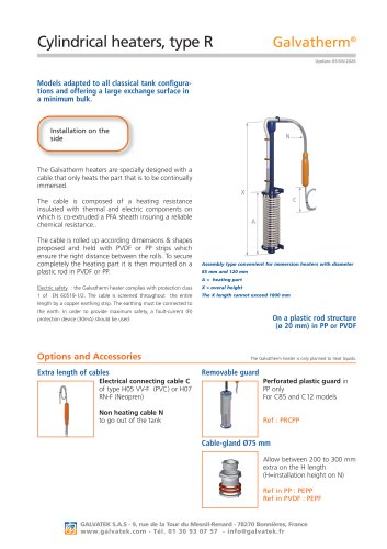 Galvatherm - Cylindrical heaters, Type R