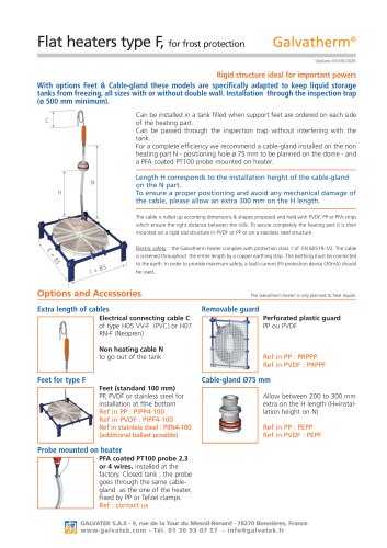 Galvatherm&reg; - Flat heaters, type F for frost protection