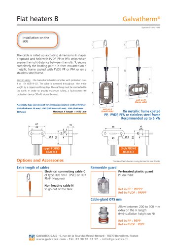 Galvatherm - Flat immersion heater - Type B