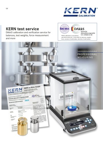 KERN test service DAkkS calibration and verification service for balances, test weights, force measurement and more