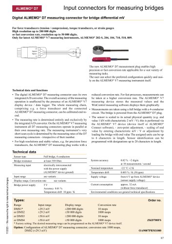 ALMEMO® Connector for measuring bridges 