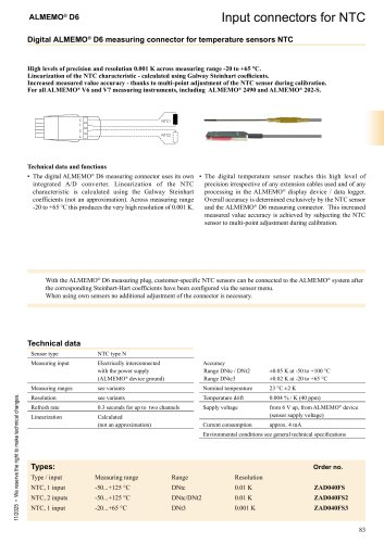 ALMEMO® Connectors for NTC 