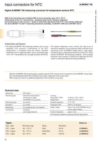 ALMEMO® Connectors for NTC