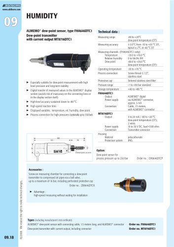 ALMEMO® dew-point sensor, type FHA646DTC1