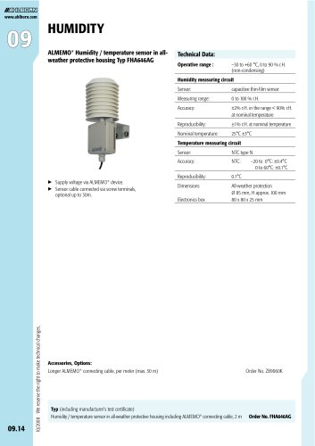 ALMEMO® Humidity / temperature sensor Typ FHA646AG