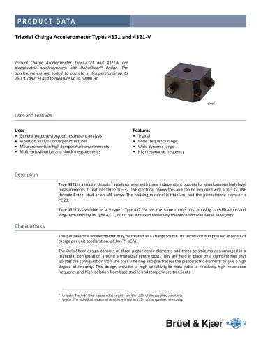 Triaxial Charge Accelerometer Types 4321 and 4321-V