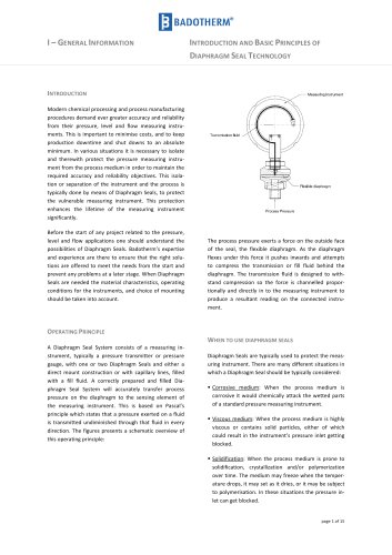 diaphragm seal introduction and basic principles