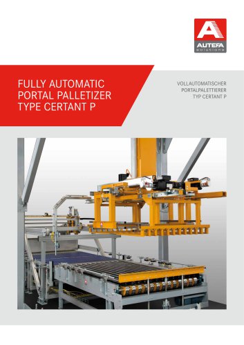 Autefa Solutions Fully Automatic Portal Palletizer Type CERTANT P