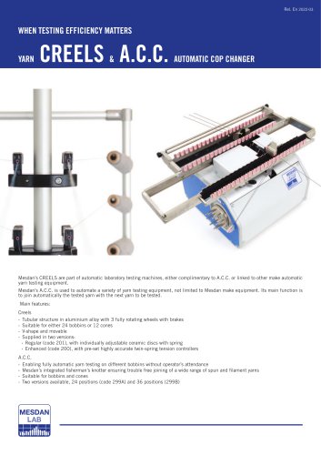YARN CREELS & A.C.C. AUTOMATIC COP CHANGER