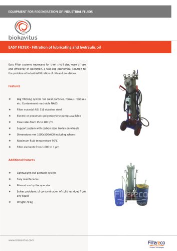 EASY FILTER - Filtraon of lubricang and hydraulic oil