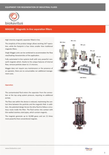 MAGGIE - Magnec in-line separaon filters