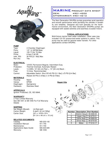 Aqua King? Premium 4.0 (12 VDC) Accumulator Combo 4.0 GPM