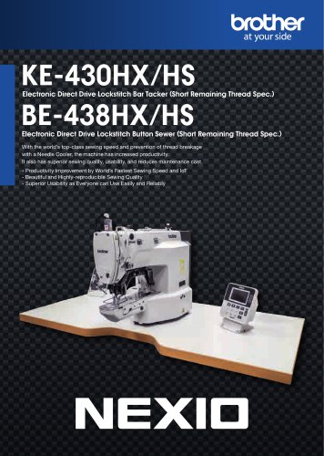 KE-430HX/HS Electronic Direct Drive Lockstitch Bar Tacker (Short Remaining Thread Spec.) BE-438HX/HS