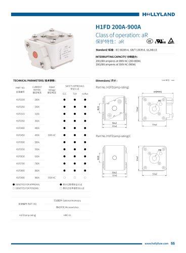 aR FUSE H1FD 690V AC 500V DC200A-900A