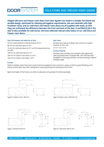 COLD STORE AND FREEZER ROOM DOORS