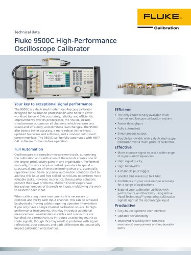 5560A High-Performance Multi-Product Calibrator 5550A Performance Multi-Product Calibrator 5540A Multi-Product Calibrator