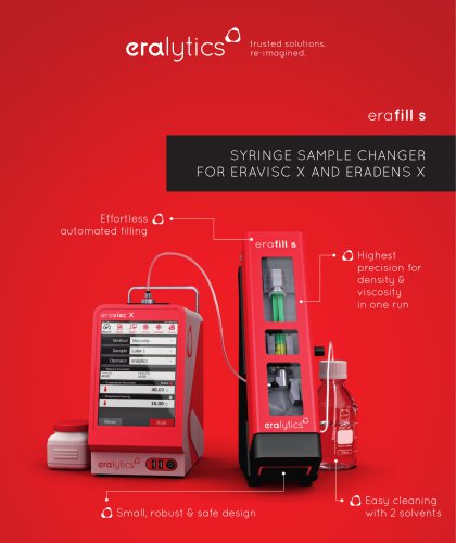 erafill s - The syringe sample changer for viscosity & density testing