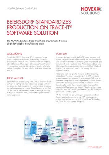 Beiersdorf standardizes production with help of TRACE-it data management solution