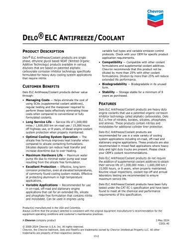 DELO® ELC ANTIFREEZE/C OOLANT