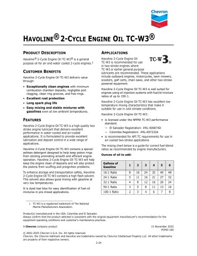 HAVOLINE® 2-CYCLE ENGINE OIL TC-W3®