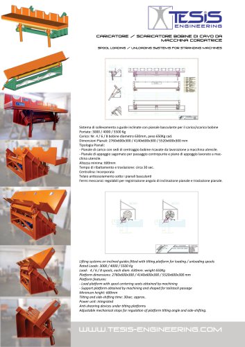 SPOOL LOADING / UNLOADING SYSTEM S FOR STRANDING MACHINES