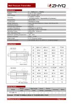 ZHYQ PT124B-113 rigid melt pressure transmitter for sanitary pressure measurement - 2