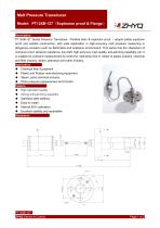 ZHYQ PT124B-127 Flexible melt pressure transmitter with flange mounting for plastic extruder - 1