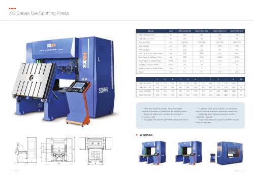 XS Series Die Spotting Press HMG-30XS0706/HMG-30XS1008/HMG-50XS1310/HMG-70XS1510