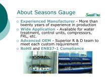 Seasons Gauge Profile and Product Range - 2