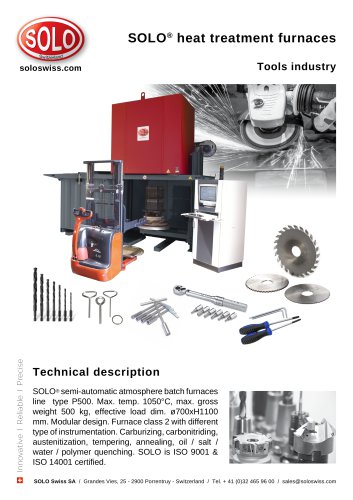 SOLO® heat treatment furnaces for tools industry