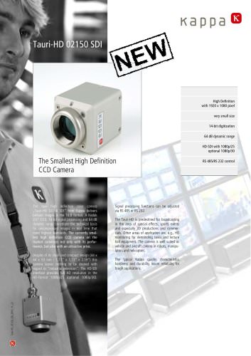 Kappa High definition camera with HD-SDI interface