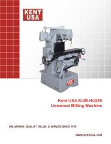 Kent USA KUM-HU250  Universal Milling Machine - 1