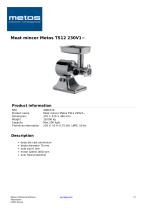 Meat mincer Metos TS12 230V1~-1