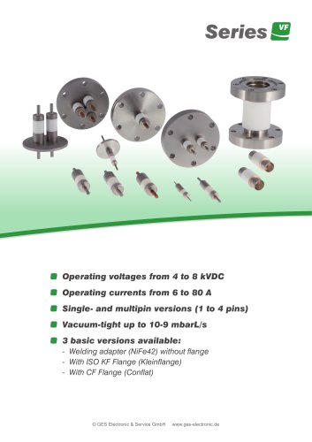 Series-VF - HV vacuum feedthroughs up to 8 kVDC