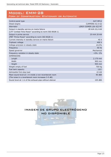 Model: EMM-28, Form of Construction: Stationary or Automatic