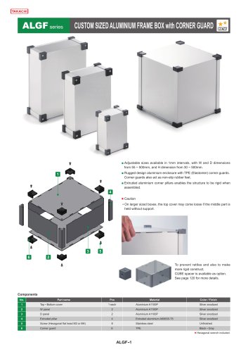 ALGF series - CUSTOM SIZED ALUMINIUM FRAME BOX with CORNER GUARDS