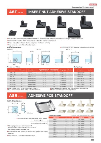 ASR series - ADHESIVE PCB STANDOFF