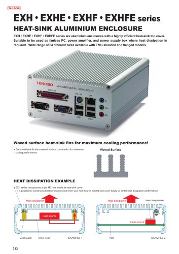 EXHFE series - FLANGED HEATSINK ALUMINIUM EMC SHIELDED ENCLOSURE