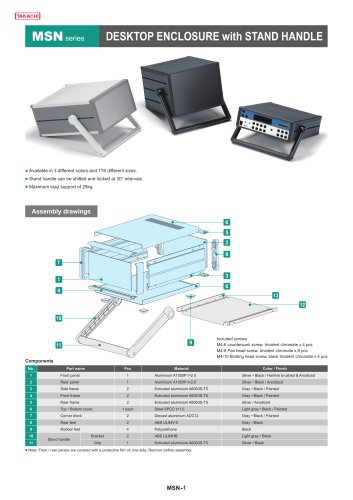 MSN series - INSTRUMENT ENCLOSURE with TIP-UP HANDLE