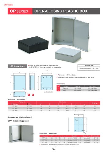 OP series - OPEN/CLOSE PLASTIC BOX