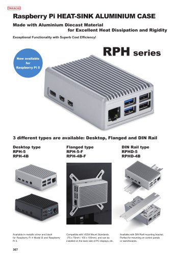 RPHD series - DIN RAIL MOUNT Raspberry Pi HEATSINK CASE