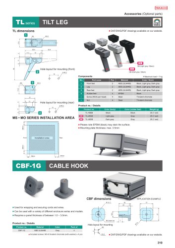 TL-45・CBF series - TILT LEG & CABLE HOOK