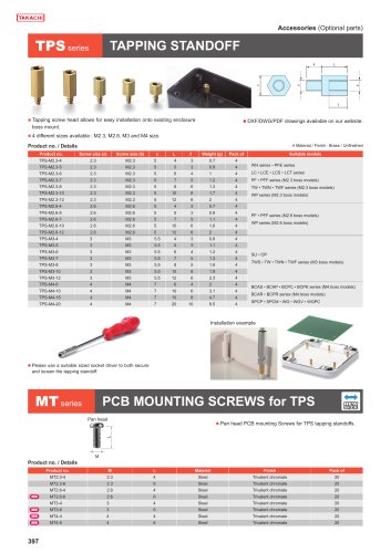 TPS・MT series - TAPPING STANDOFF & MOUNTING SCREWS